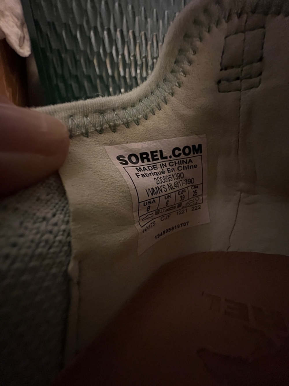 Sorel Mint Knit Lace-Up Women’s Sneakers with Gum and Pink Accents - Picture 12 of 14